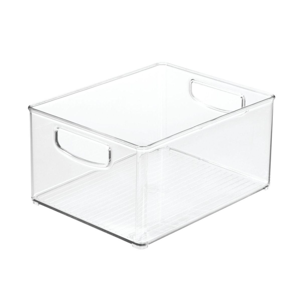 iDesign Plastic Extra-Large Freezer and Fridge Organization Bin with Easy to Grip Integrated Handles, The Linus Collection - 10" x 8" x 5", Clear